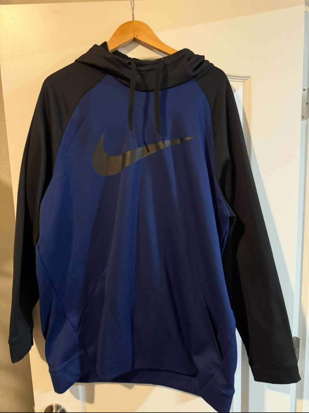 Nike Black and Blue Training Hoodie with Swoosh
